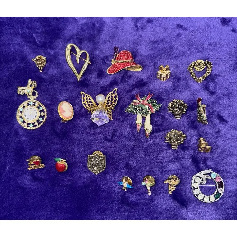 Vintage 1980s-2000s Pin Brooch Bundle Set Of 20 Van Dell And Random Brands